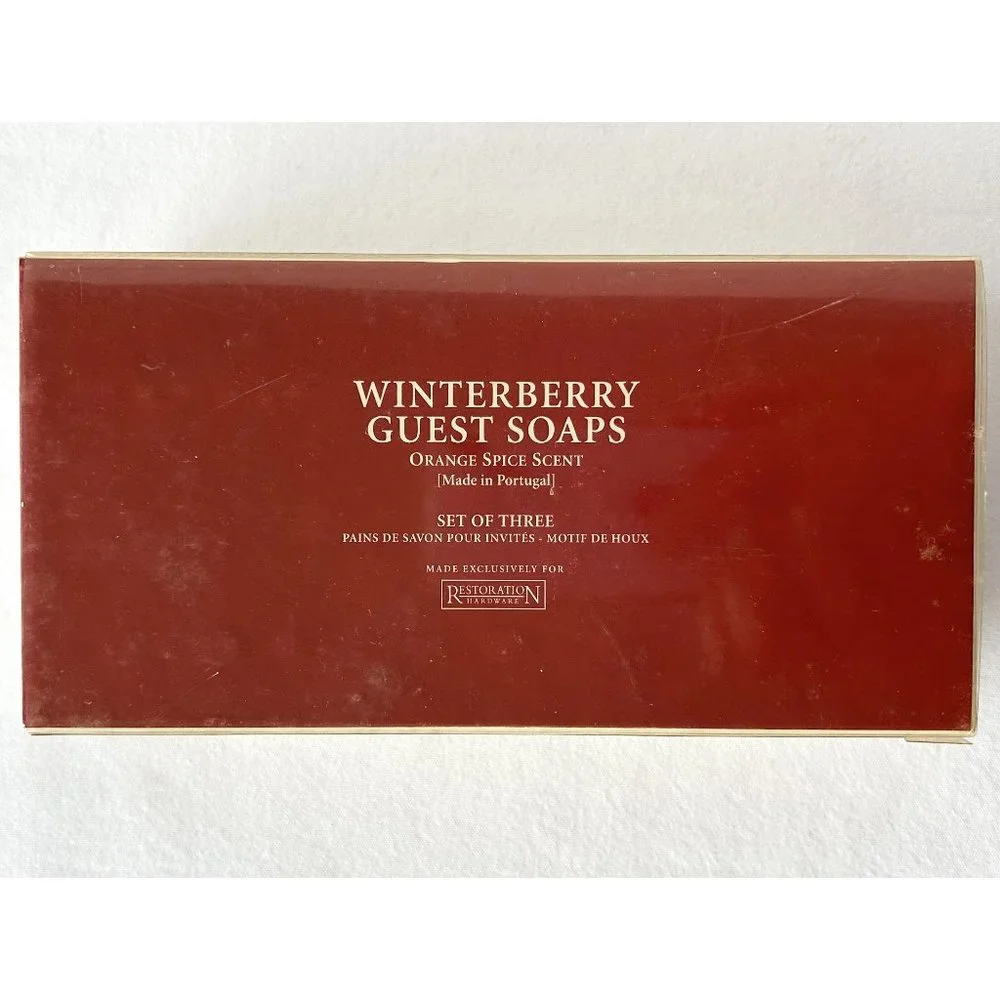 RESTORATION HARDWARE Winterberry Soaps ~ 3 Piece Soap Box Set Made in Portugal